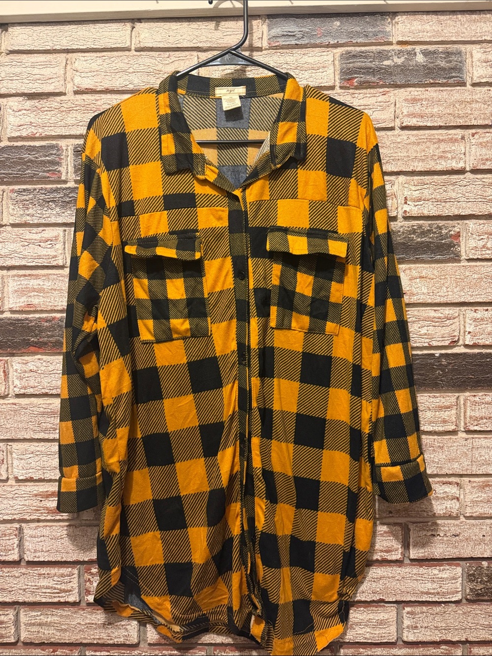 NYC Yellow and Black Plaid Jean Jacket
